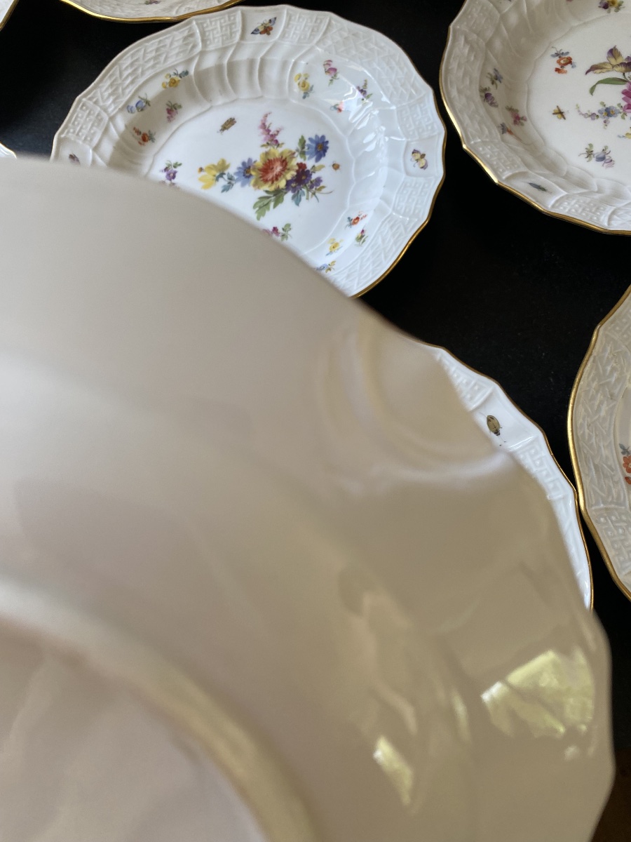 9 Assiettes Meissen 19 eme -photo-2