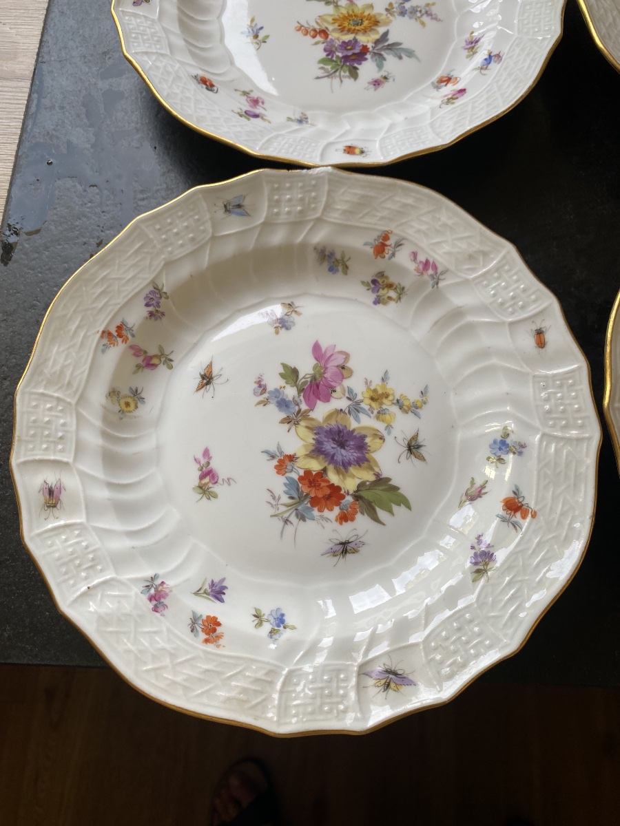 9 Assiettes Meissen 19 eme -photo-4