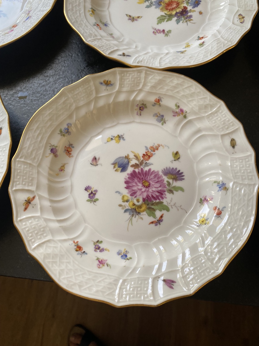 9 Assiettes Meissen 19 eme -photo-5