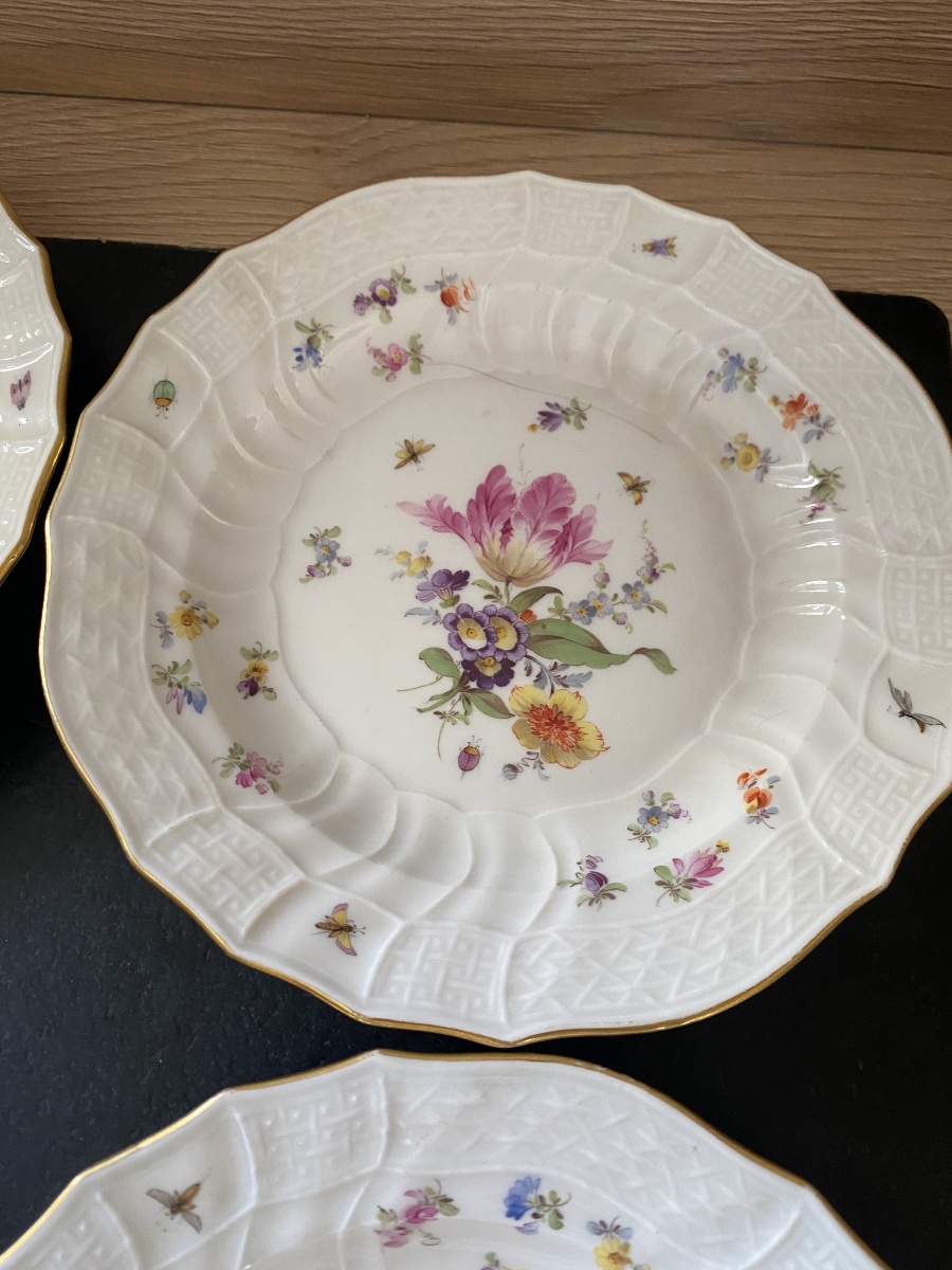 9 Assiettes Meissen 19 eme -photo-6