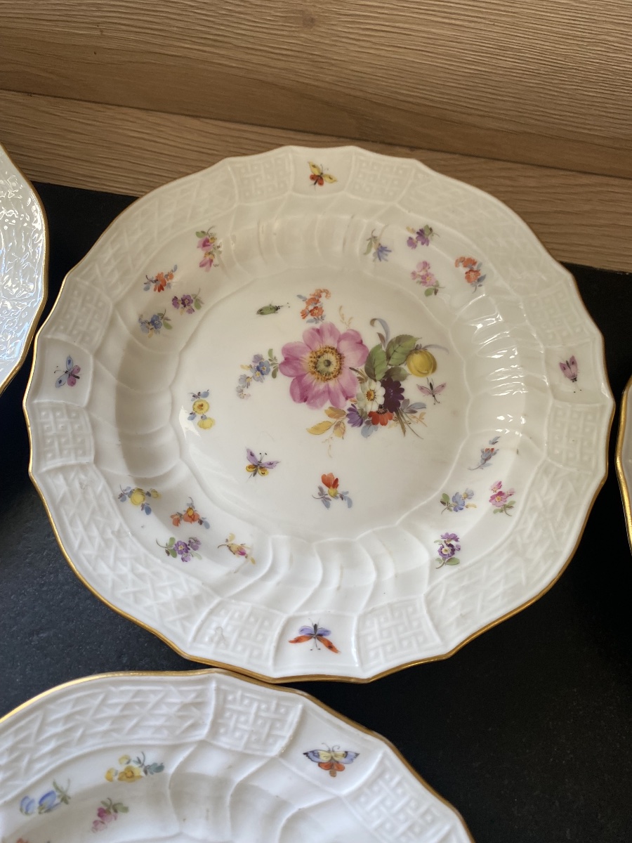 9 Assiettes Meissen 19 eme -photo-7