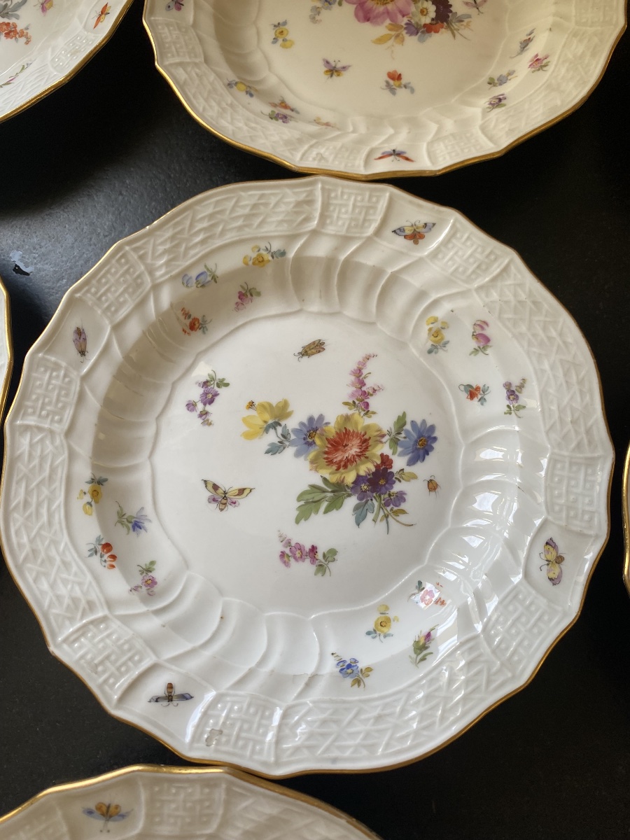 9 Assiettes Meissen 19 eme -photo-8