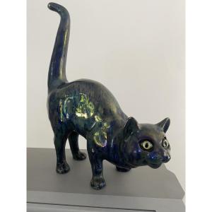 Charles Virion Flamed Stoneware Cat