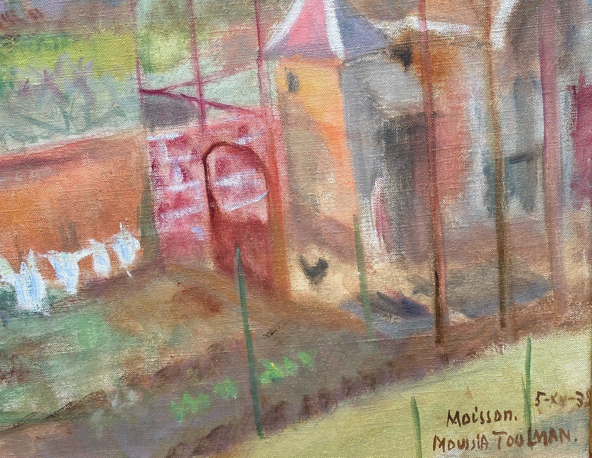 School Of Paris: Chicken Coop,  The Seine At Moisson 1939  Ukrainian Jewish Woman Painter-photo-4
