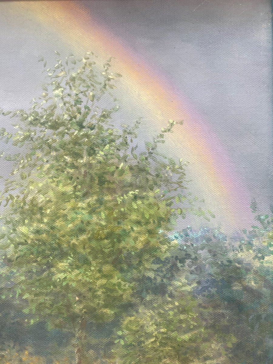 Simon Pasieka - The Rainbow: Androgynous Figure In A Landscape , Contemporary Figurative -photo-2