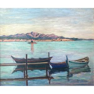 A Jetty In Provence, Ca 1925: The South Of France: Mediterranean Cote d'Azur Seascape 