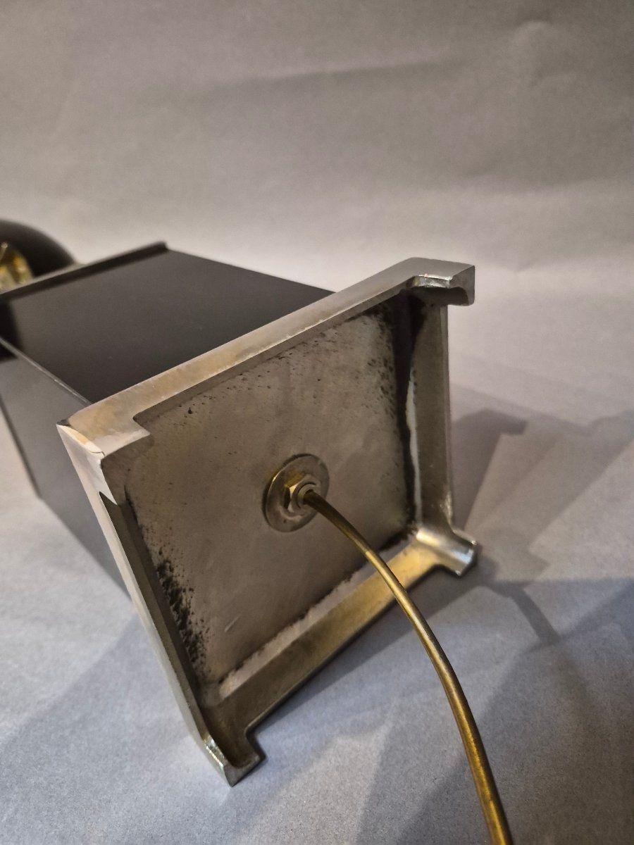Lampe œuf d'autruche couleur noire des années 1960-photo-1