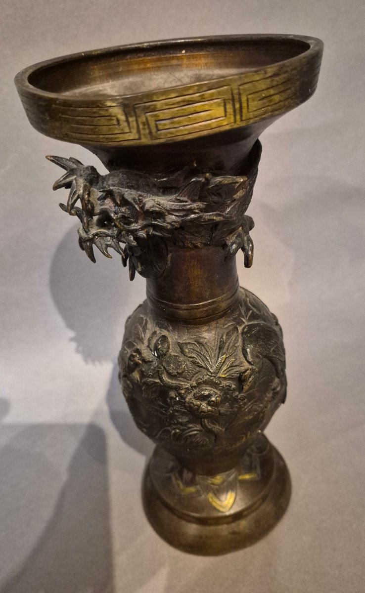 Chine Paire de vases en bronze -photo-4