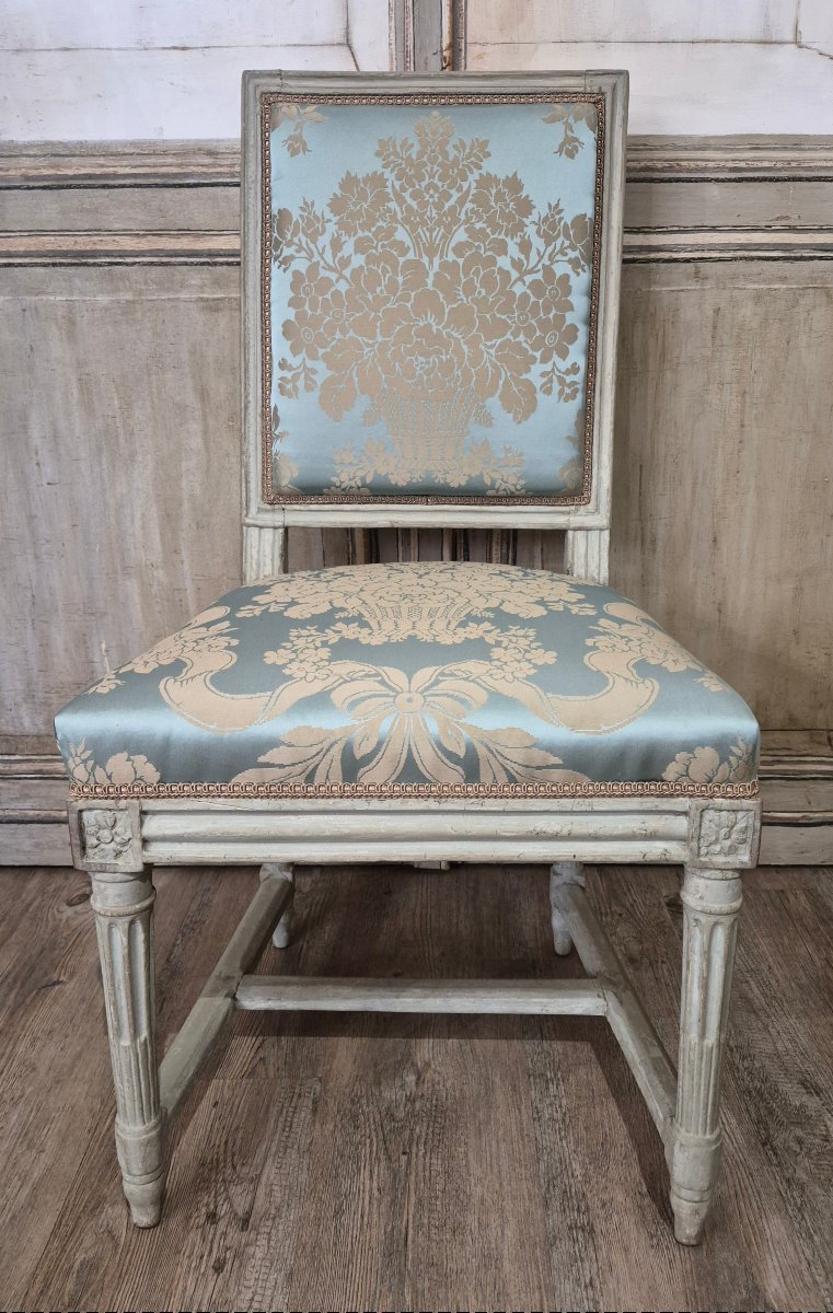 Antique Louis XVI Chair Stamped "pluvinet"-photo-4