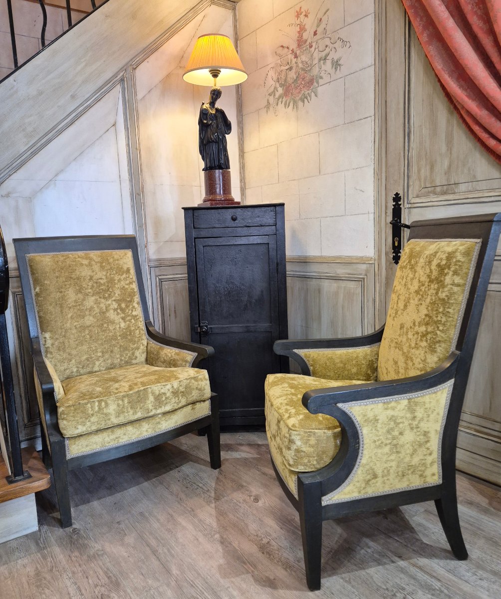 Paire de bergères d'officier 