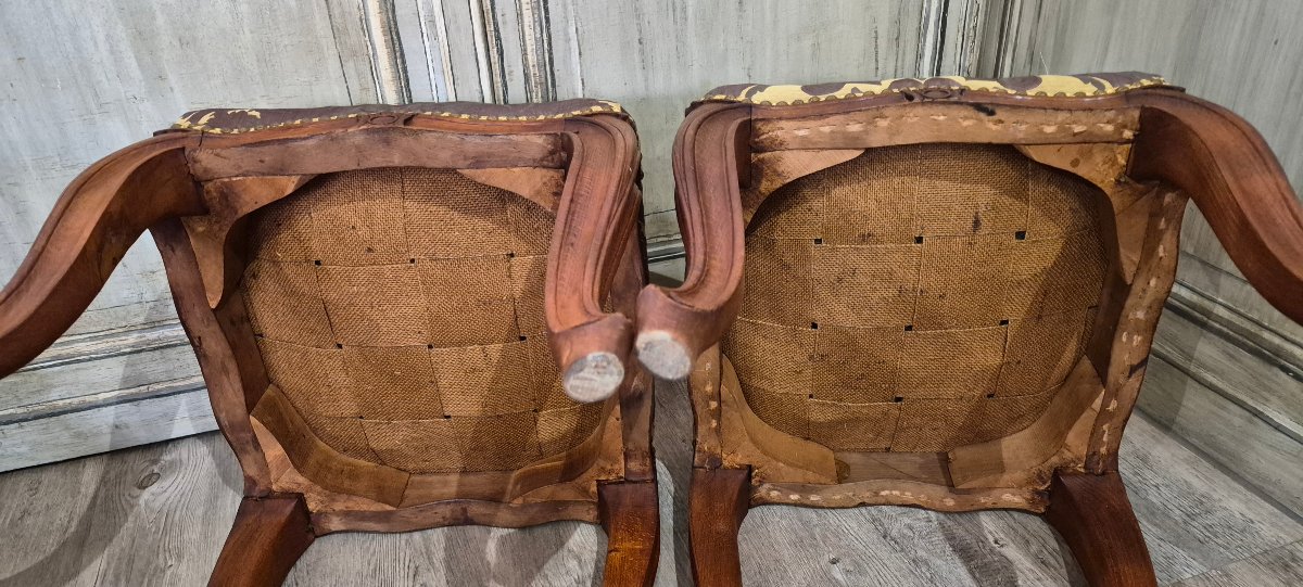 Paire de tabourets Louis XV -photo-6