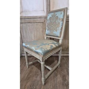 Chaise d'époque Louis XVI estampillée de pluvinet