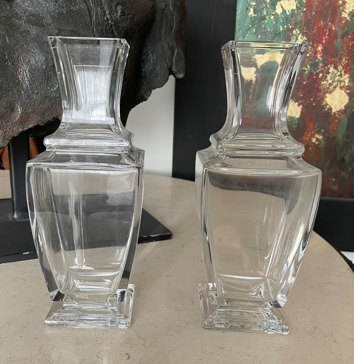 Paire de vases Baccarat modèle PERLE