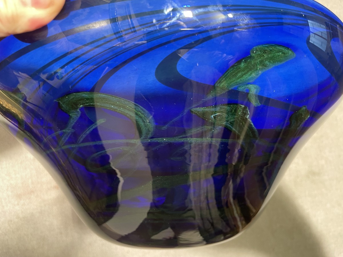 Coupe cristal soufflé de BIOT-photo-1