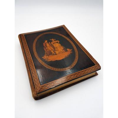 Rare Inlaid Wood Photo Album, 19 Th