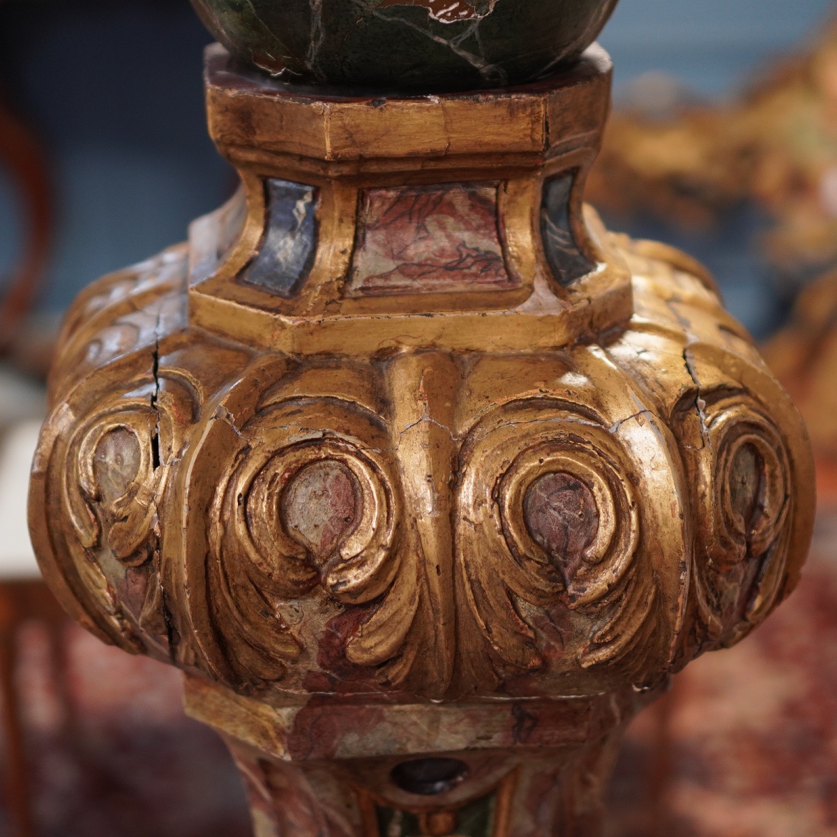 Eagle-shaped Church Lectern — Spain, Baroque Period, 18th Century  Carved  And Polychrome Wood -photo-2