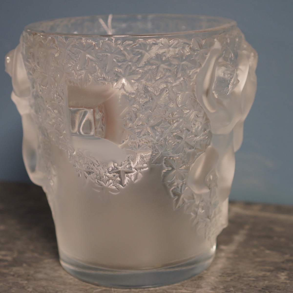 "ganymède" Champagne Vase In Satin-finish Crystal—signed Lalique France—-photo-4