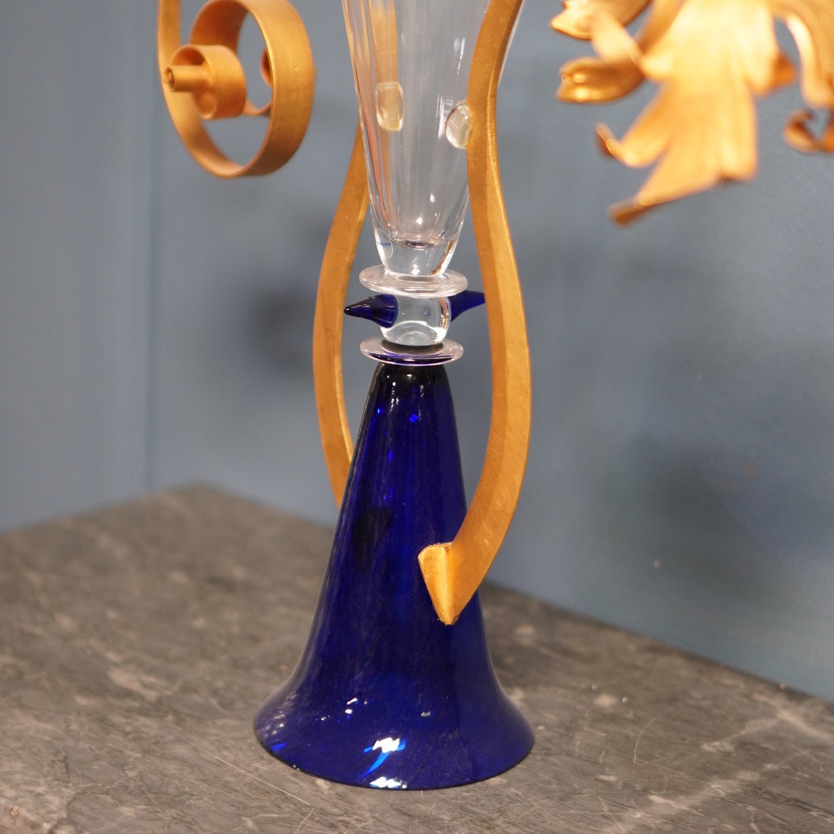 Borek Sipek “marcel” Vase And Candleholder, Blown Glass & Gold Leaf - 1990 - Driade-photo-4