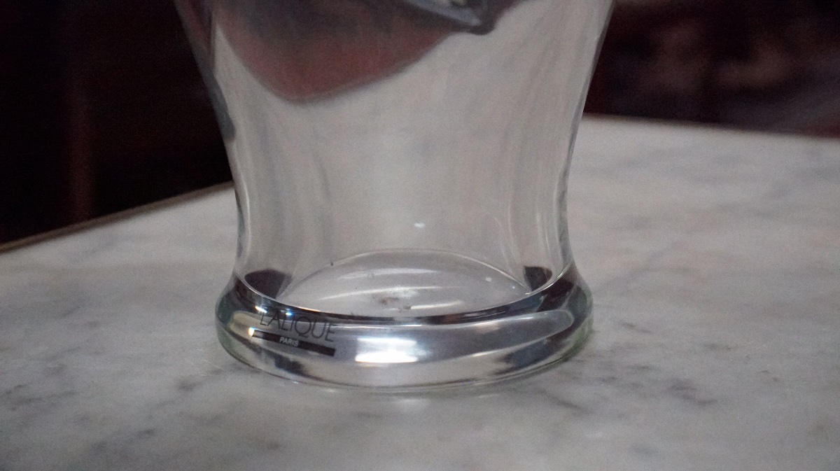 Lalique – vase « Tanega » en cristal clair et vert – Marie-Claude Lalique, années 1980-photo-4