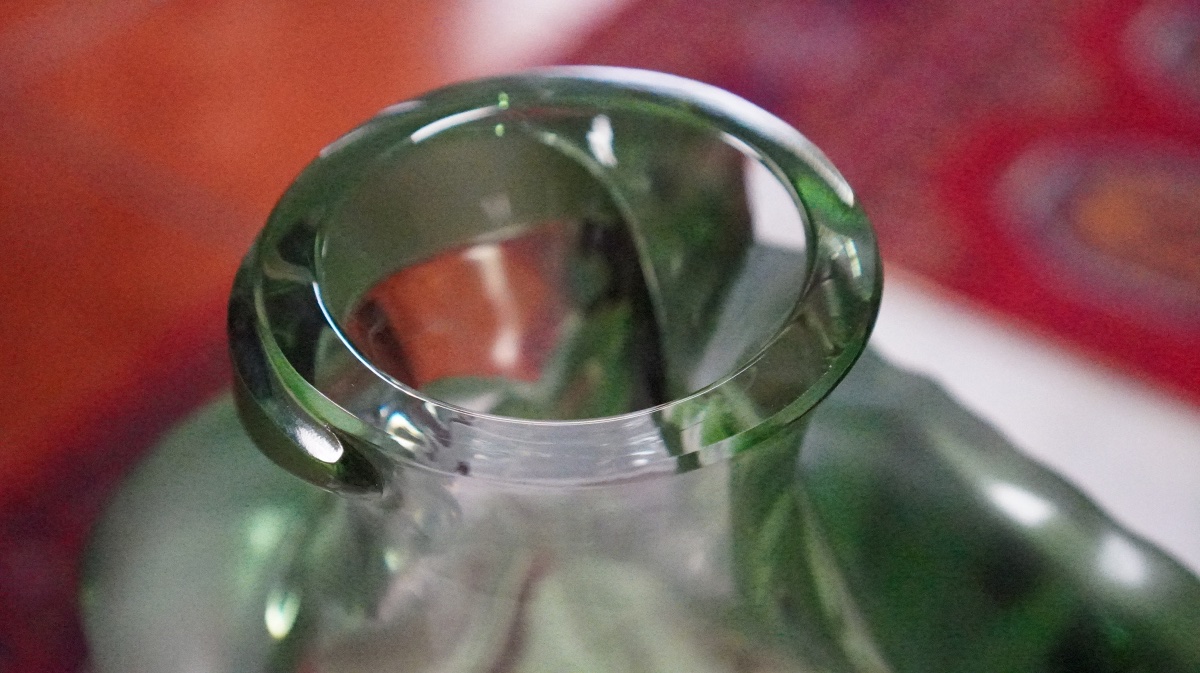 Lalique – vase « Tanega » en cristal clair et vert – Marie-Claude Lalique, années 1980-photo-4