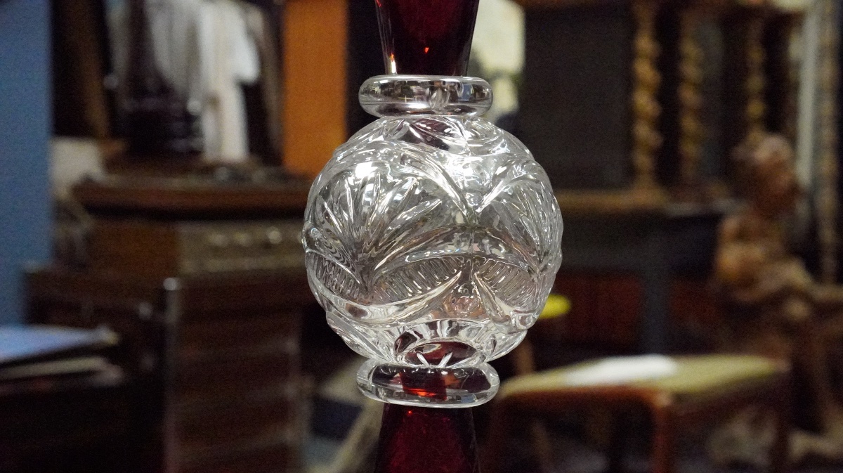 Bořek šípek For Driade – “perigot” Vase In Red And Clear Blown Glass – 1990s-photo-2