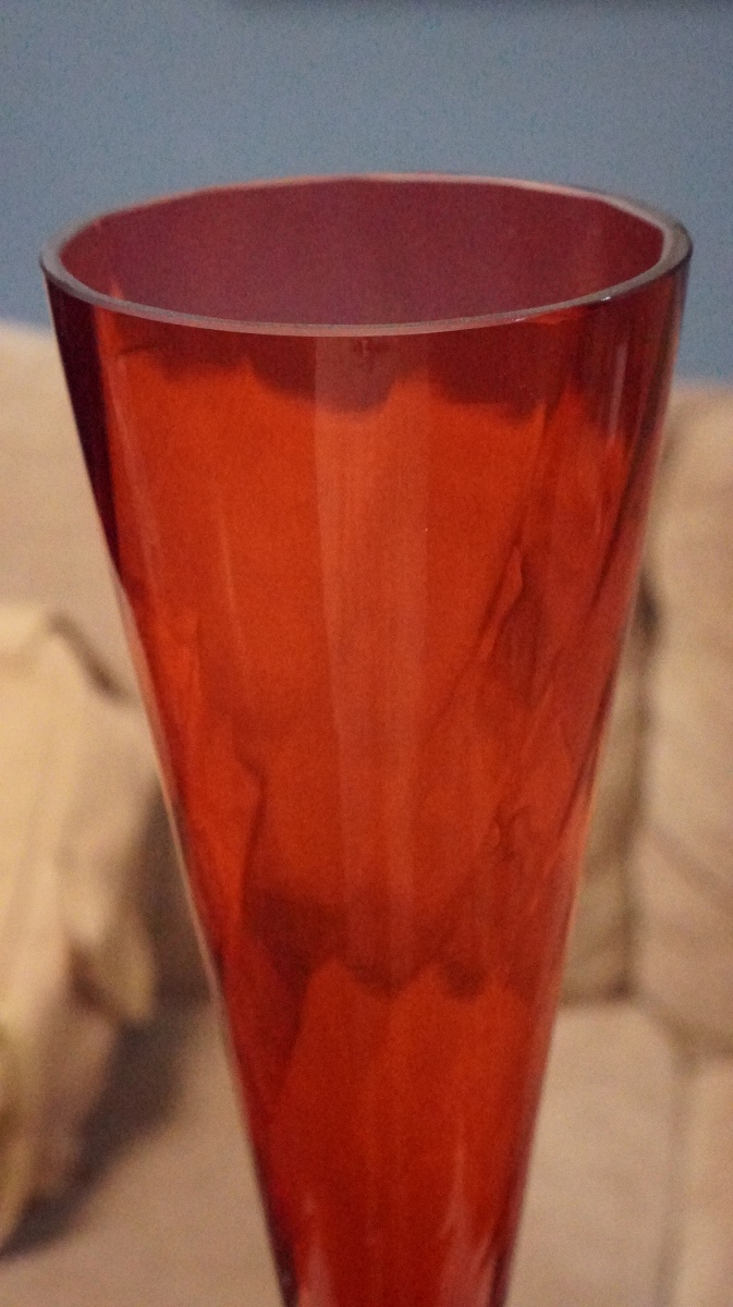 Bořek šípek For Driade – “perigot” Vase In Red And Clear Blown Glass – 1990s-photo-4