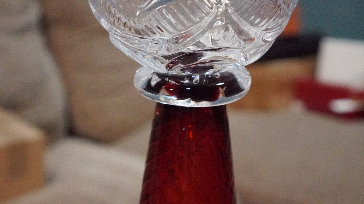 Bořek šípek For Driade – “perigot” Vase In Red And Clear Blown Glass – 1990s-photo-6