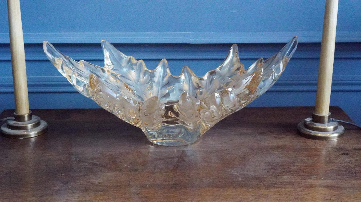 Lalique – “champs-élysées” Crystal Goblet With Gold Luster -photo-2
