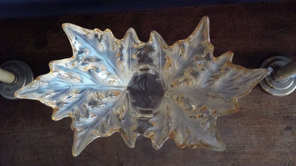 Lalique – “champs-élysées” Crystal Goblet With Gold Luster -photo-3