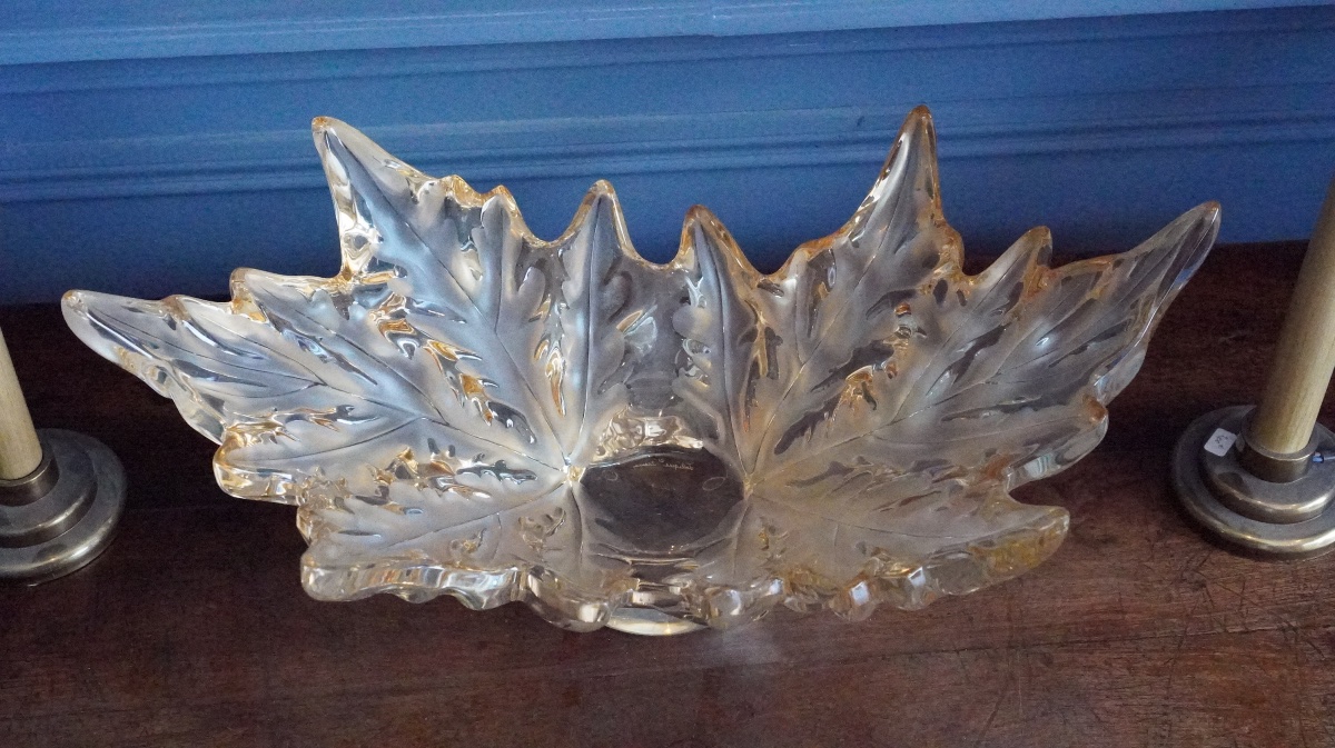 Lalique – “champs-élysées” Crystal Goblet With Gold Luster -photo-4