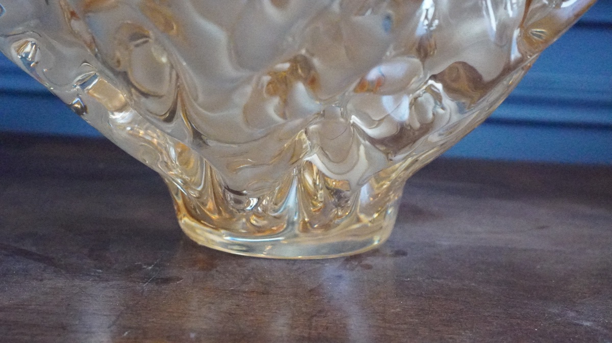 Lalique – “champs-élysées” Crystal Goblet With Gold Luster -photo-4