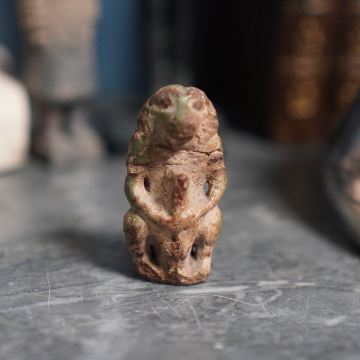 Egyptian Thoth Amulet Made Of Faience - Ancient Egypt - Late Period-photo-4