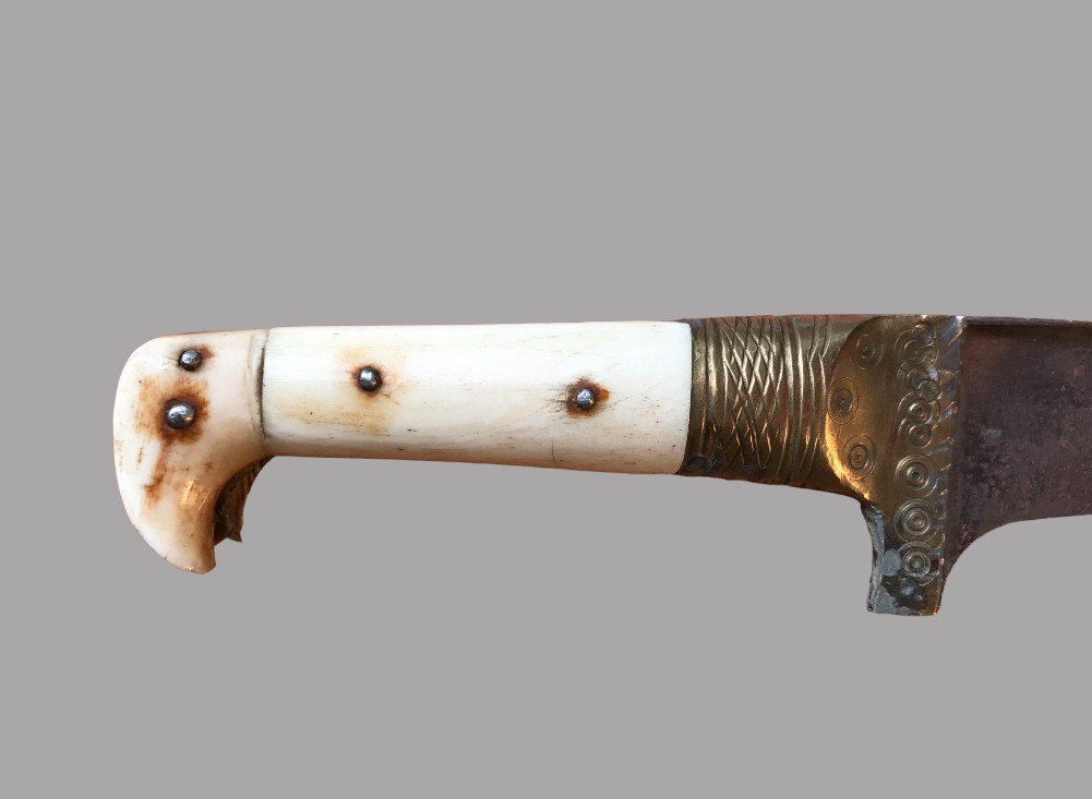 Dagger Pesh-gabz-afghanistan-bone & Brass- 19th-photo-3