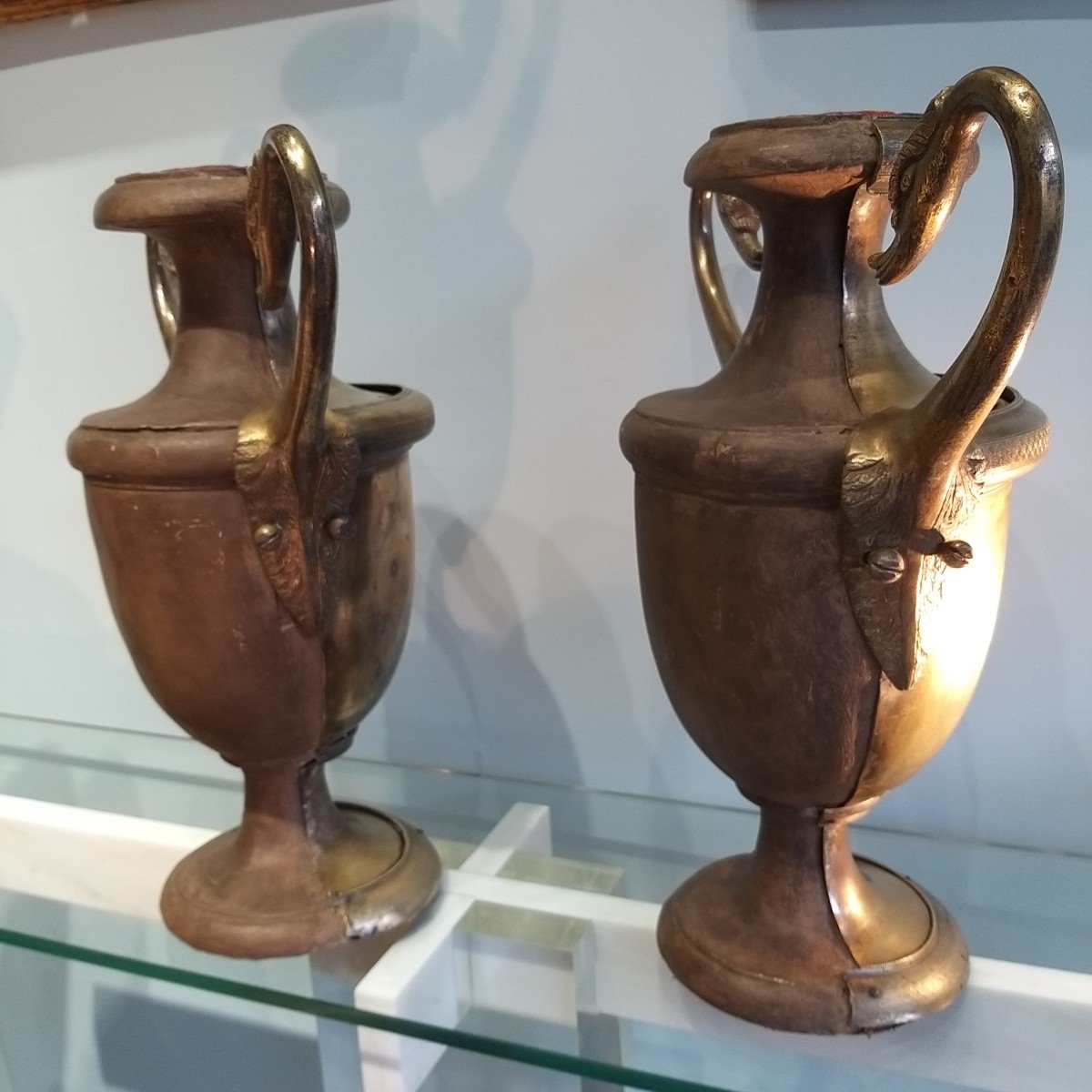 Large Pair Of Bronze And Wood Basins-northern Italy-18th Century-photo-3