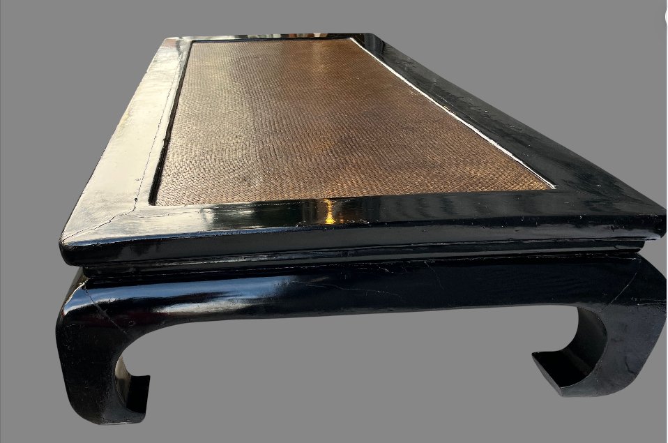 Lit de fumeur d'opium - Laque noire - Chine 19eme-photo-3