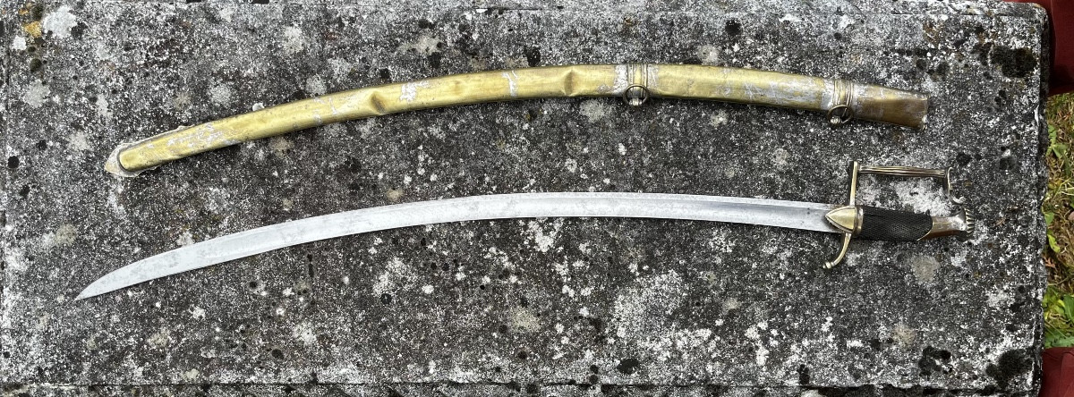 Cavalry Officer's Saber Complete With Scabbard - Empire Period - 99cm-photo-3