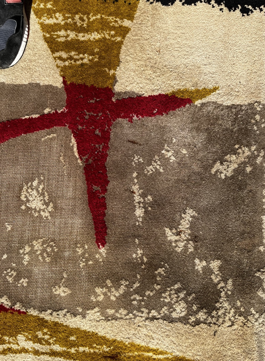 Tapis en laine du décorateur Marc Saint saens- vers 1950 - 3x2m-photo-1