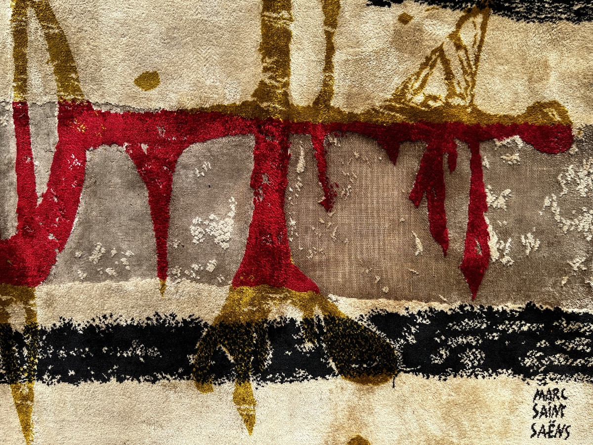 Tapis en laine du décorateur Marc Saint saens- vers 1950 - 3x2m-photo-5