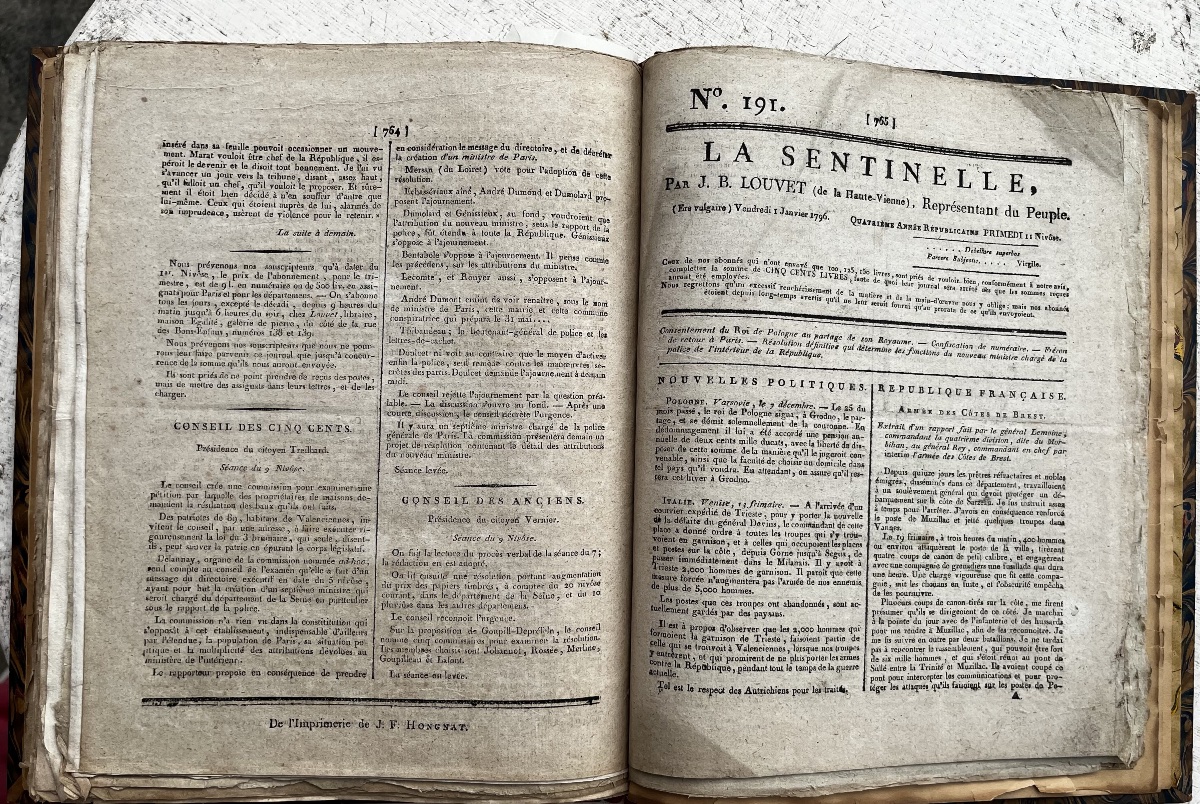 La Sentinelle Revolutionary Newspaper J.blouvet-53 Issues 1795-96 Girondins-photo-7