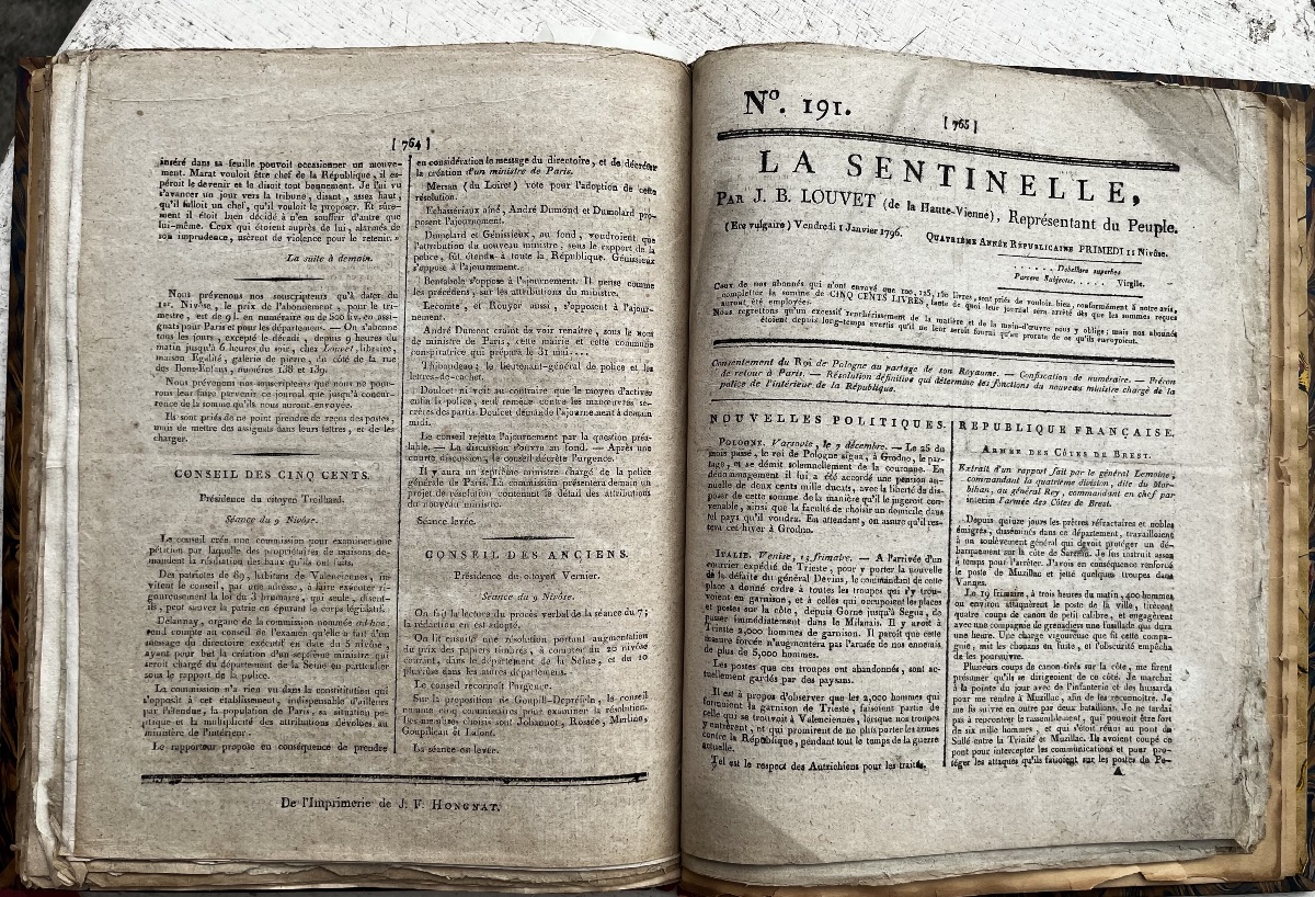 La Sentinelle Revolutionary Newspaper J.blouvet-53 Issues 1795-96 Girondins-photo-5