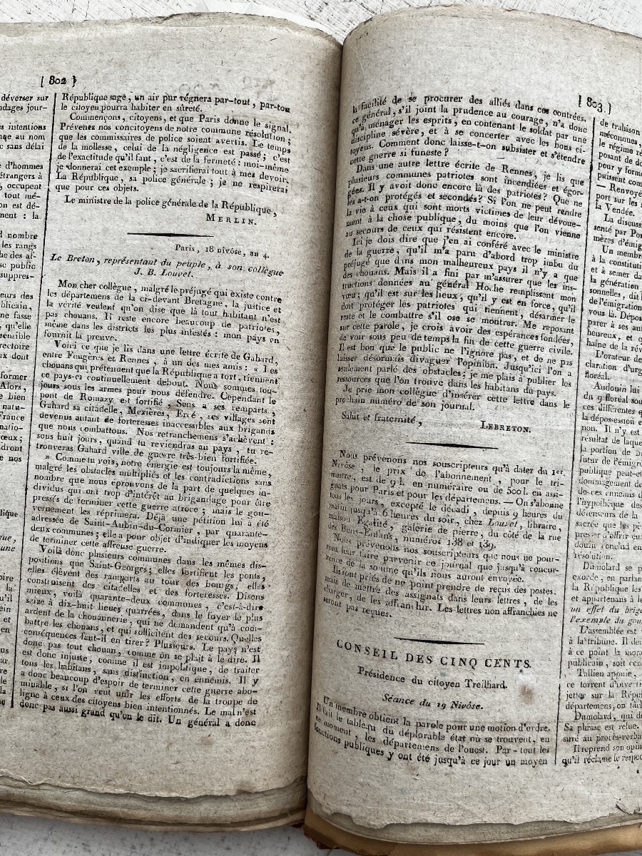 La Sentinelle Revolutionary Newspaper J.blouvet-53 Issues 1795-96 Girondins-photo-8