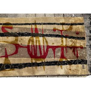 Tapis en laine du décorateur Marc Saint saens- vers 1950 - 3x2m