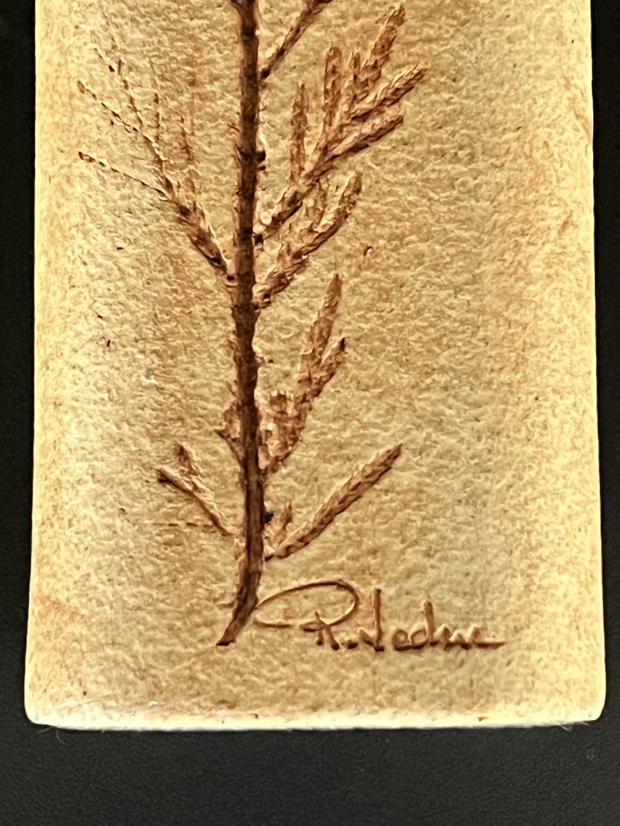 Stoneware Vase With Herbarium Decoration By Raymonde Leduc, Vallauris, 1960s-photo-2