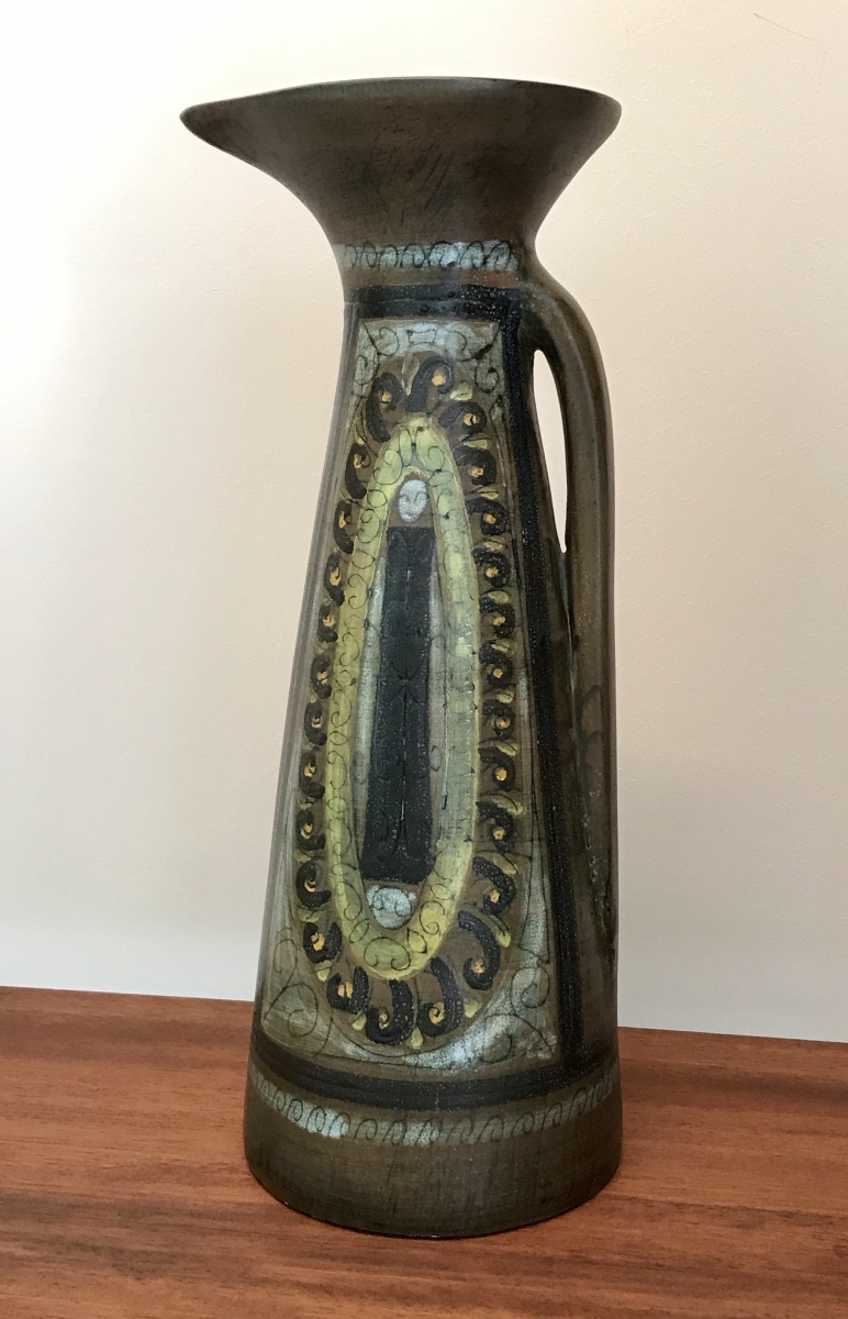 Ceramic Pitcher With Handle, Signed Jean De Lespinasse, France, 1960s-photo-3