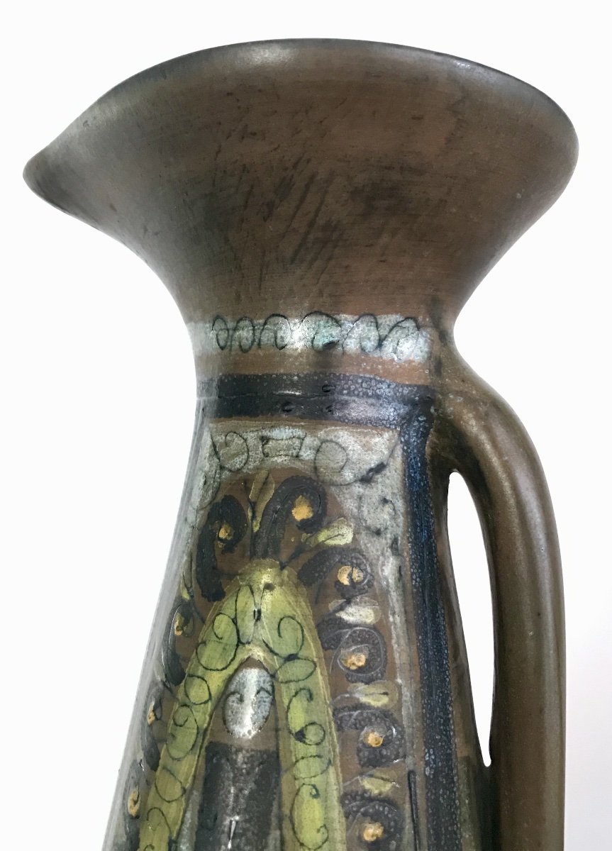 Ceramic Pitcher With Handle, Signed Jean De Lespinasse, France, 1960s-photo-7