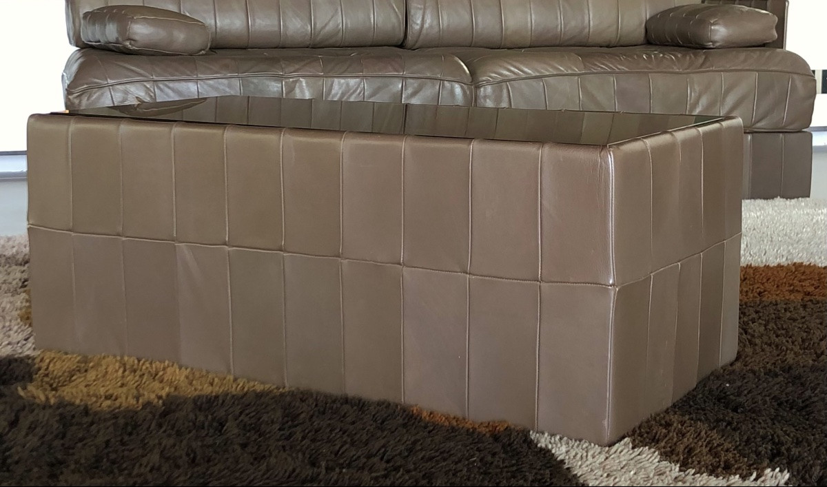 De Sede Ds 88 3-seater Sofa In Chocolate Patchwork Leather, Swiss, 1970s-photo-2