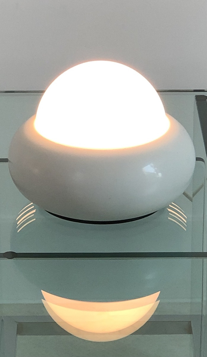 White Ufo Lamp Model C359 By Luci Illuminazione, Italy 1970s-photo-1