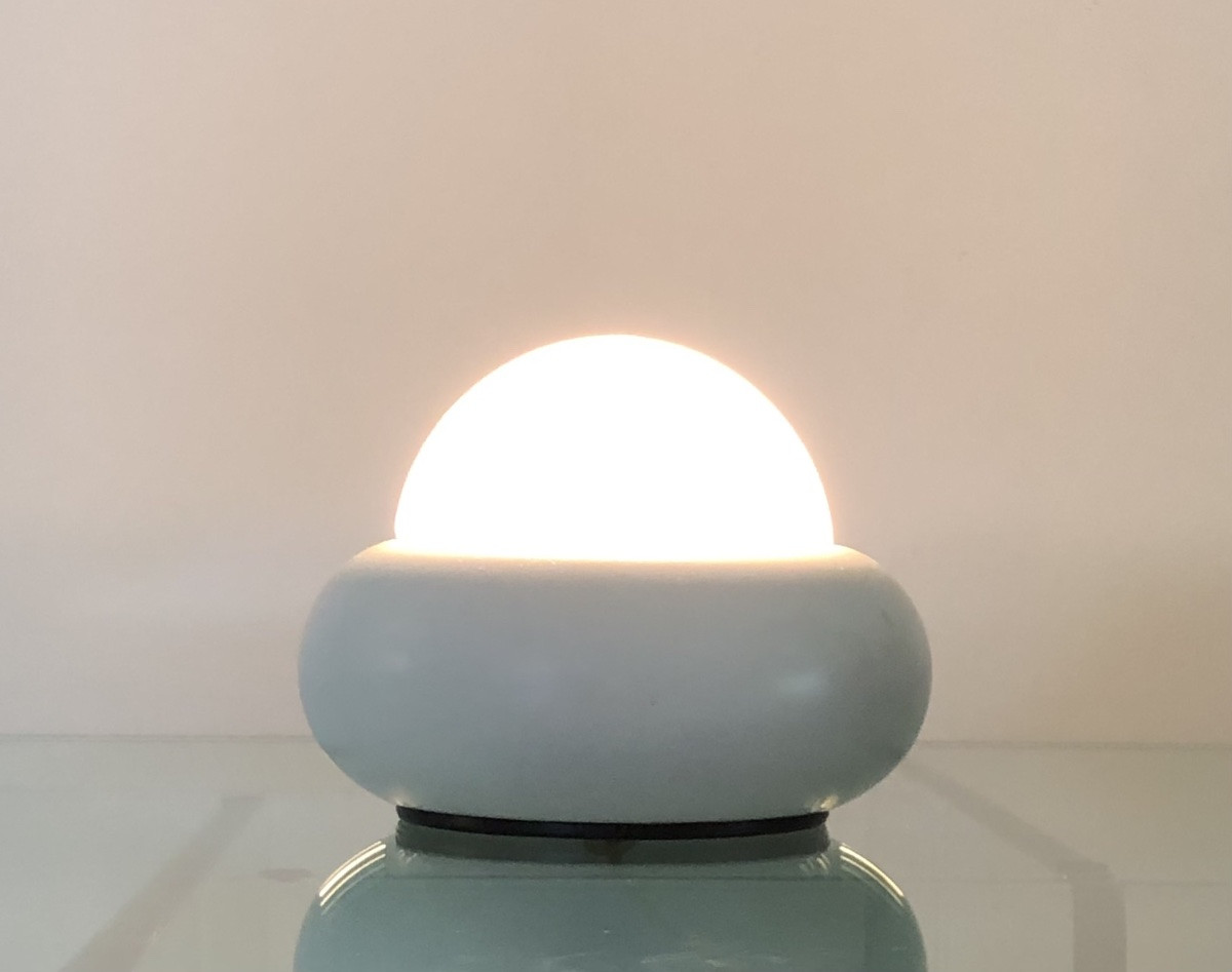 White Ufo Lamp Model C359 By Luci Illuminazione, Italy 1970s-photo-2
