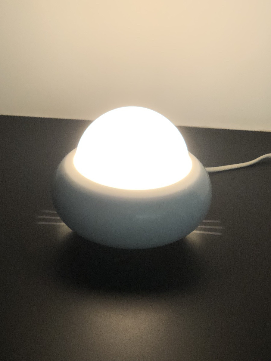 White Ufo Lamp Model C359 By Luci Illuminazione, Italy 1970s-photo-5