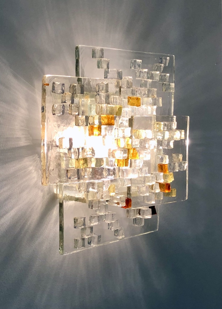 Applique en verre de Murano par Albano Poli pour Poliarte, Italie années 70-photo-4